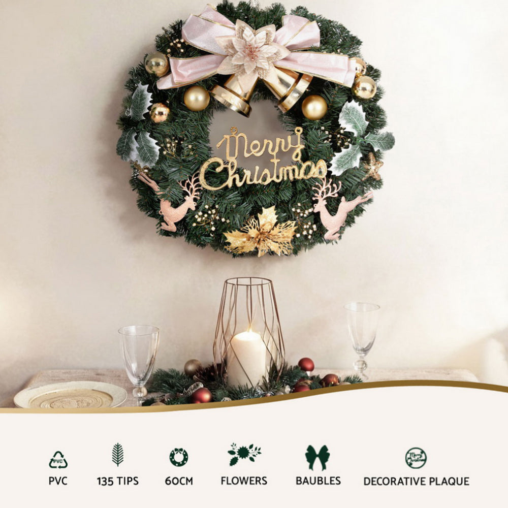 60cm Ornament Decorated Christmas Wreath - Homecoze
