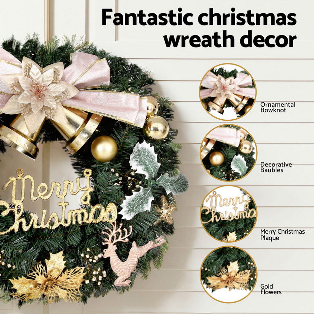 60cm Ornament Decorated Christmas Wreath - Homecoze