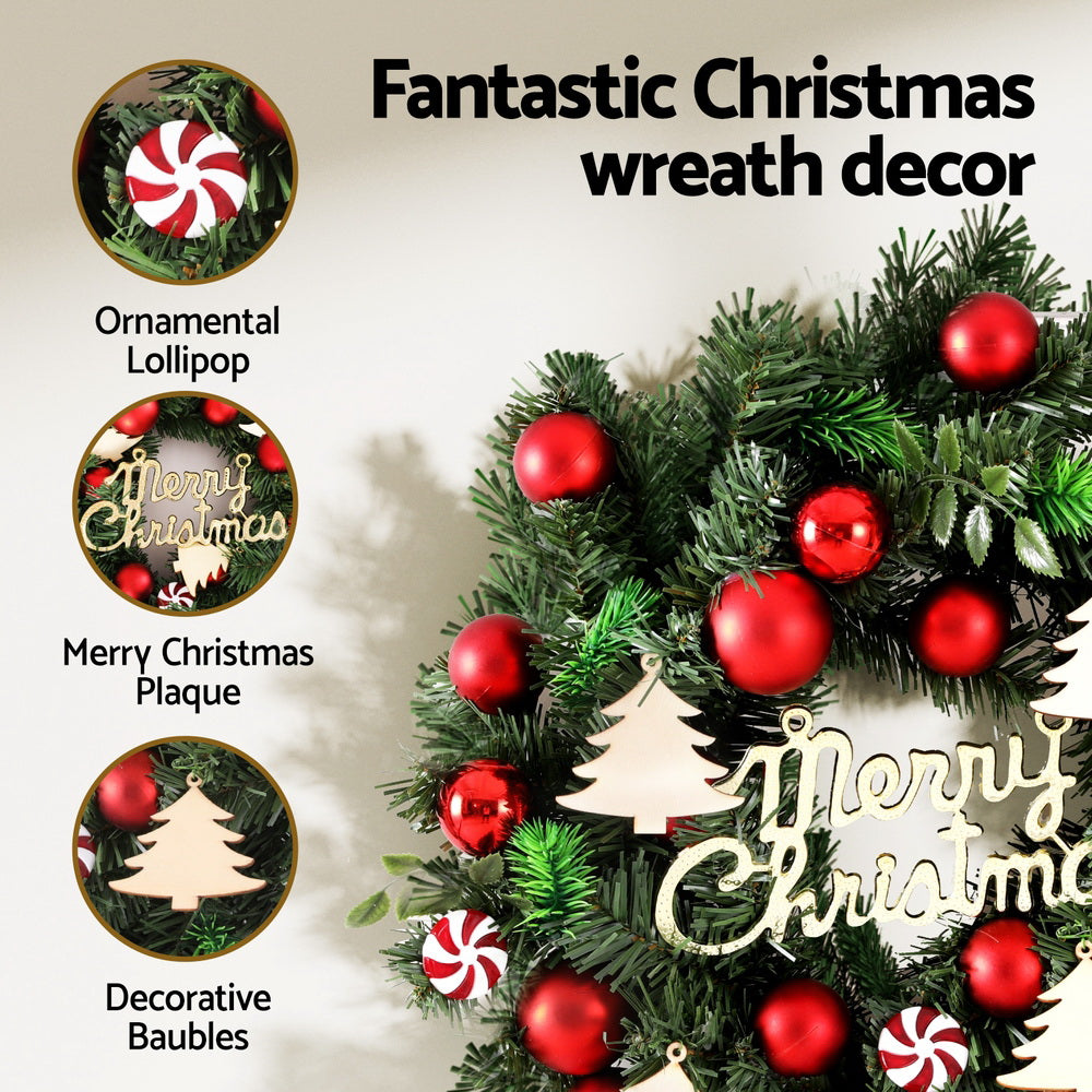 40cm Decorated Christmas Wreath - Homecoze