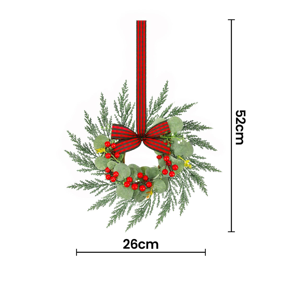 26cm (Set of 6) Decorated Mini Christmas Wreaths