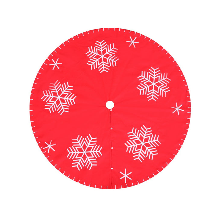 120cm Snowflake Christmas Tree Skirt - Red