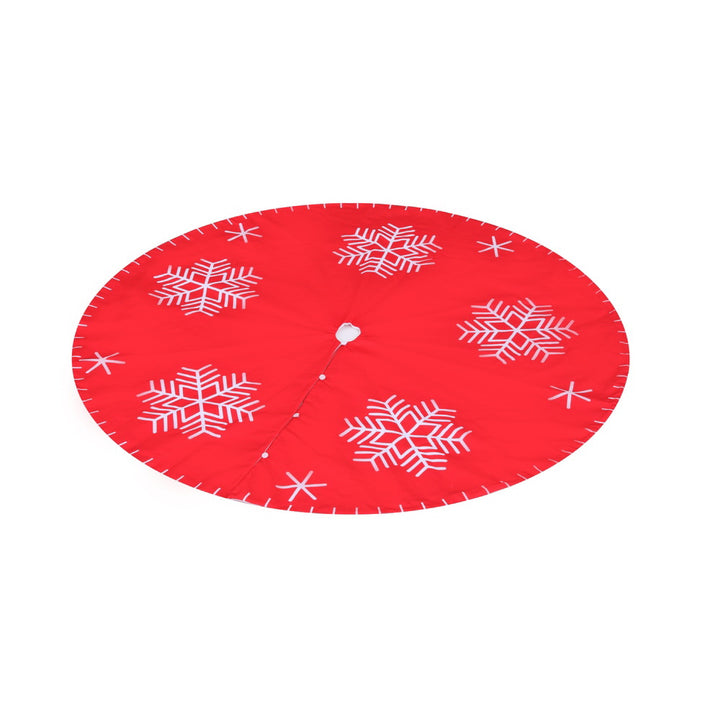 120cm Snowflake Christmas Tree Skirt - Red