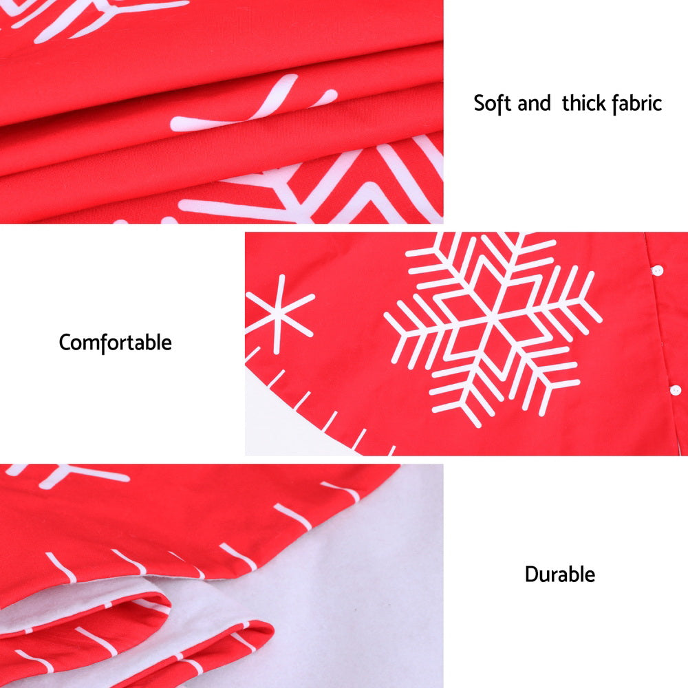 90cm Snowflake Christmas Tree Skirt - Red - Homecoze