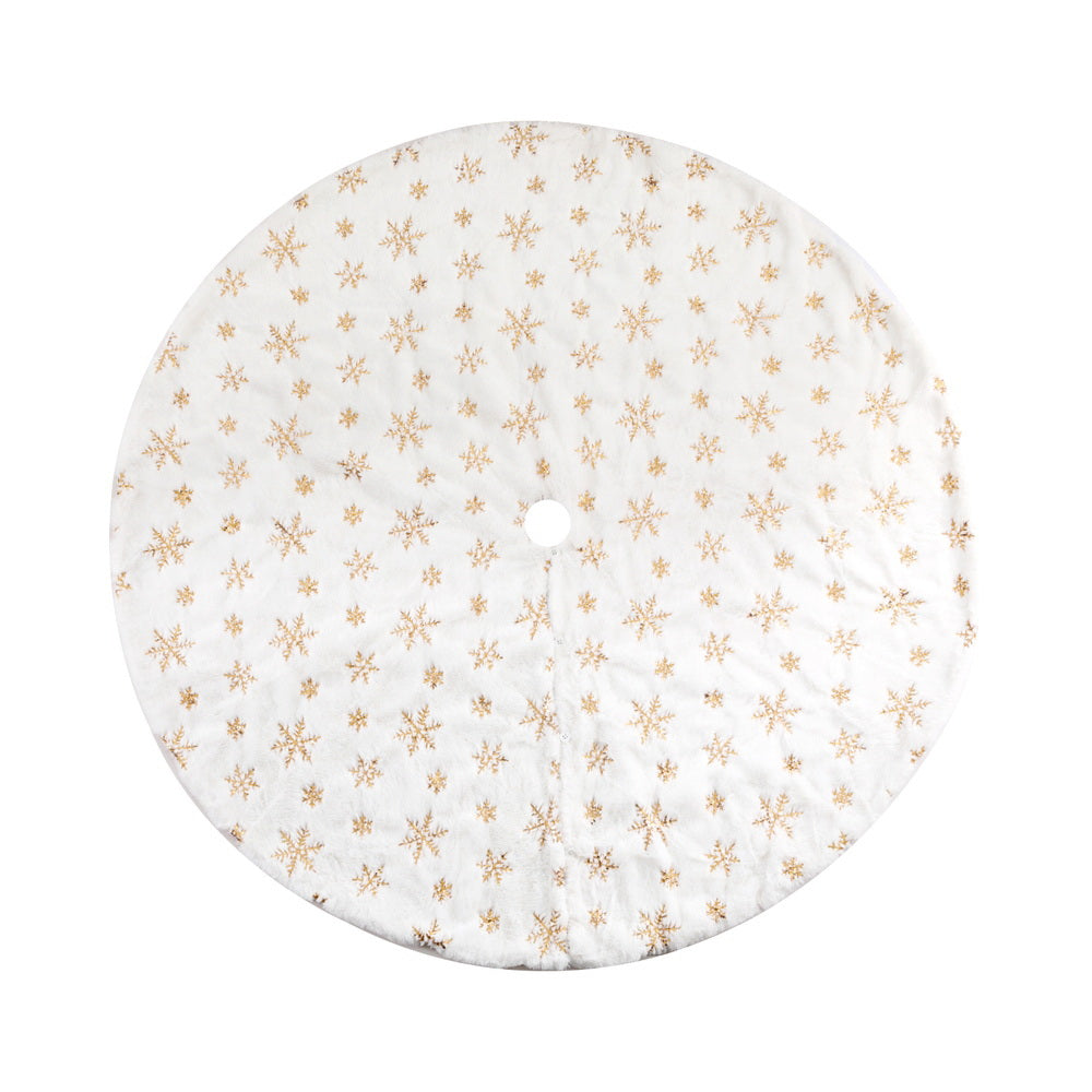 120cm Snowflake Christmas Tree Skirt - White - Homecoze