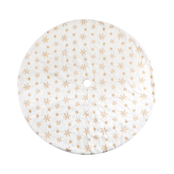 120cm Snowflake Christmas Tree Skirt - White