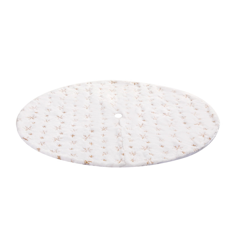 120cm Snowflake Christmas Tree Skirt - White - Homecoze