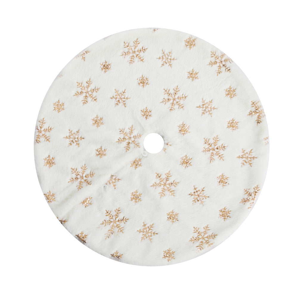 90cm Snowflake Christmas Tree Skirt - White - Homecoze