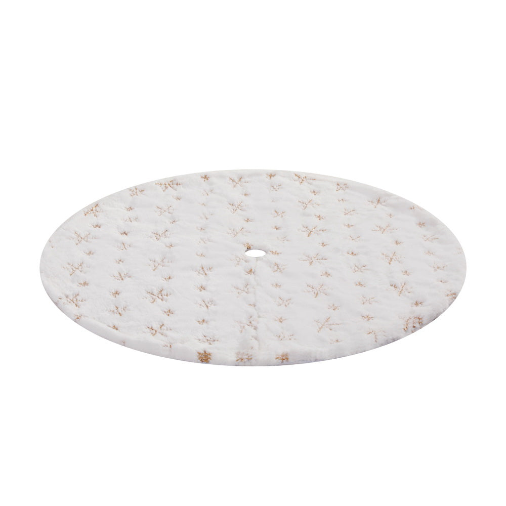 90cm Snowflake Christmas Tree Skirt - White - Homecoze