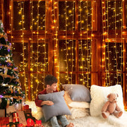 6m x 3m Curtain Christmas Lights 600 LED - Warm White - Homecoze
