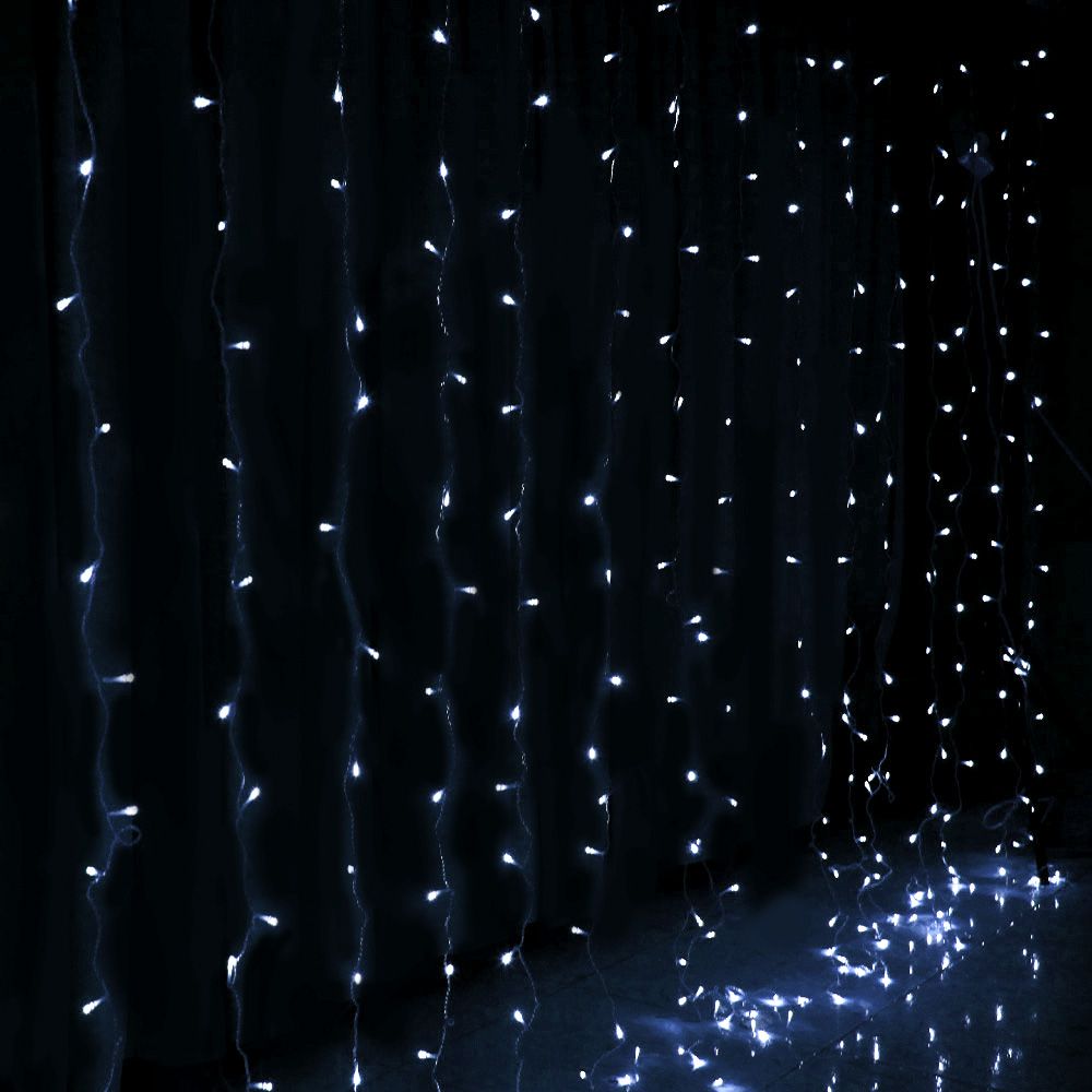 6m x 3m Curtain Christmas Lights 600 LED - Cool White
