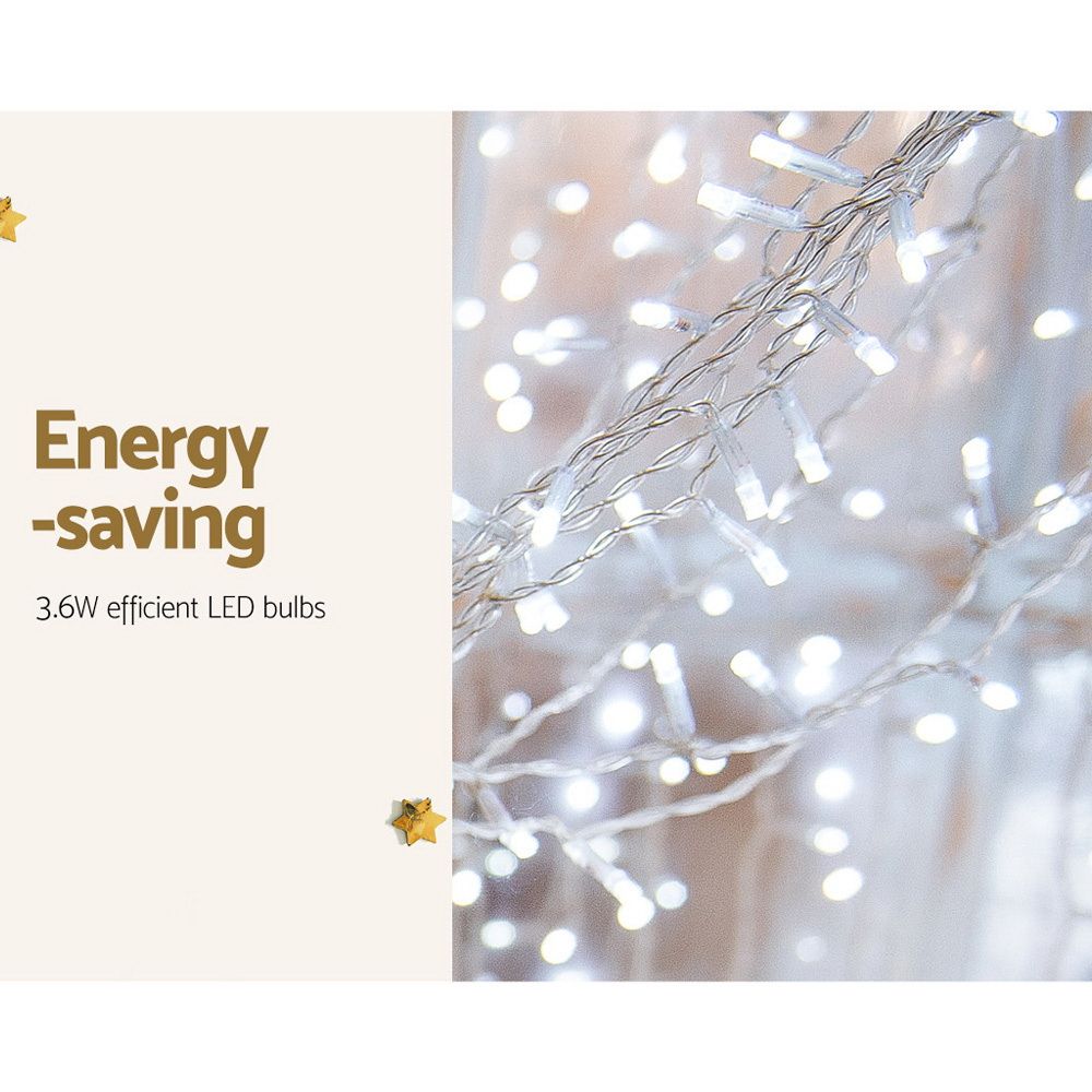6m x 3m Curtain Christmas Lights 600 LED - Cool White - Homecoze