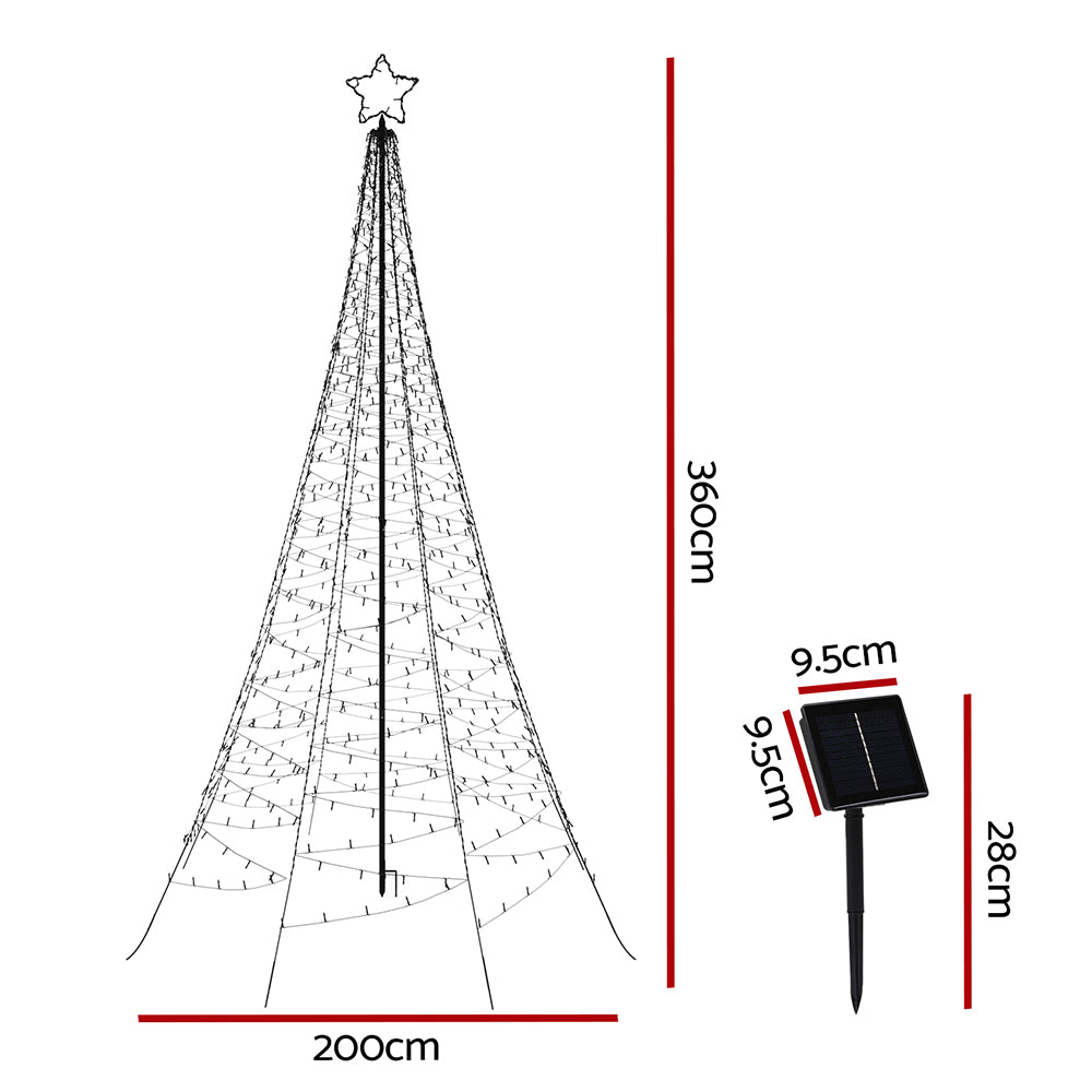 12FT (3.6m) Solar Powered LED Christmas Tree - Homecoze