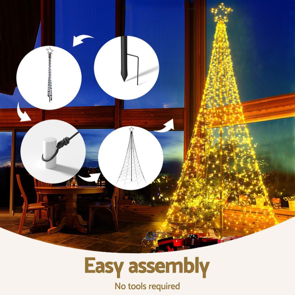 12FT (3.6m) Solar Powered LED Christmas Tree - Homecoze
