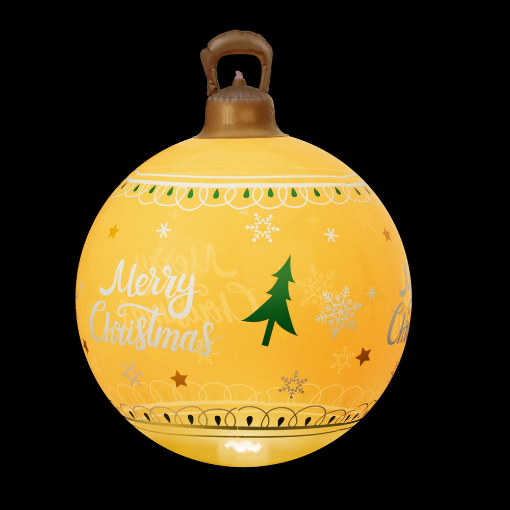 60cm Inflatable LED Christmas Bauble Decoration - Gold - Homecoze