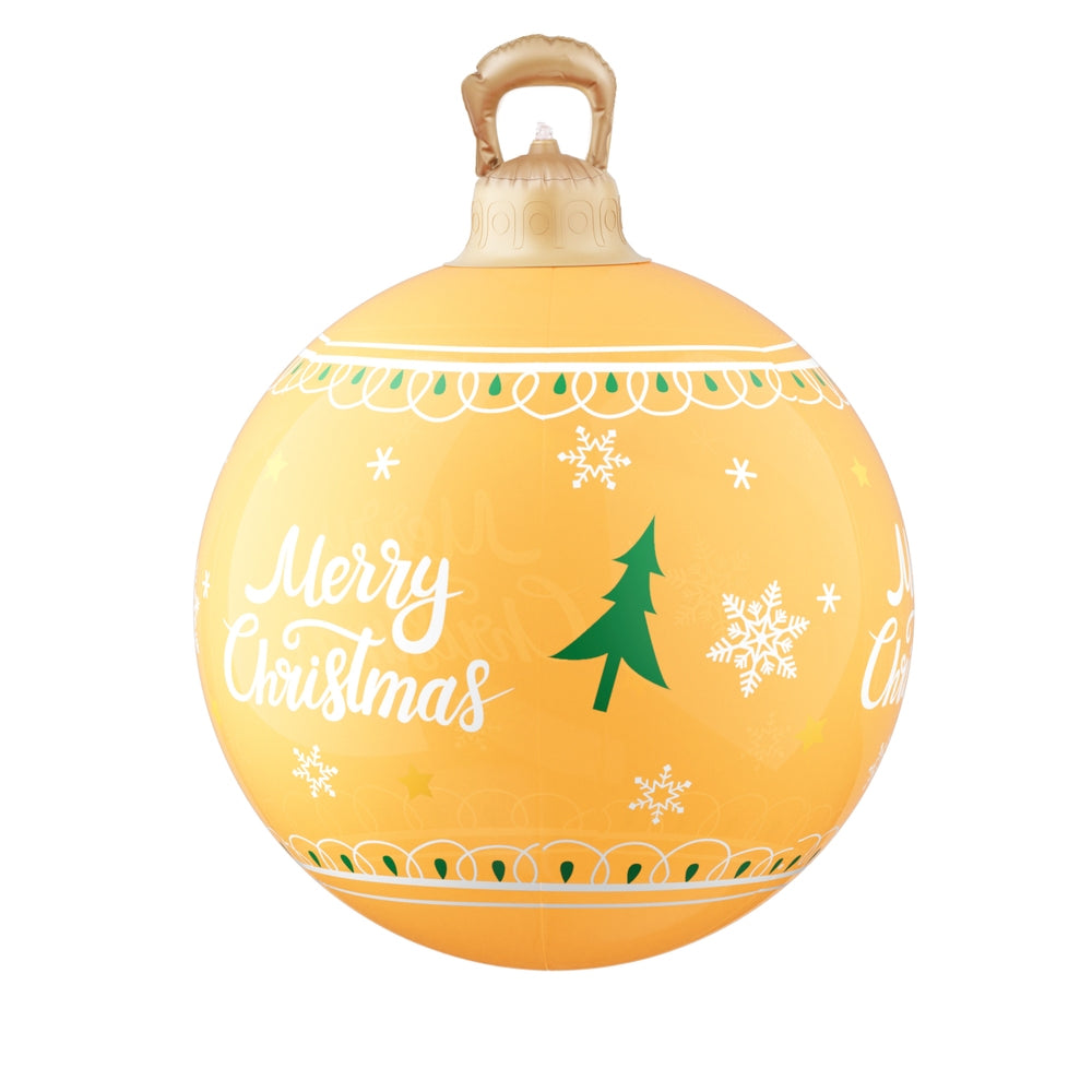 60cm Inflatable LED Christmas Bauble Decoration - Gold - Homecoze