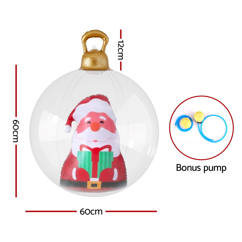 60cm Inflatable Santa Christmas Bauble Decoration - Homecoze