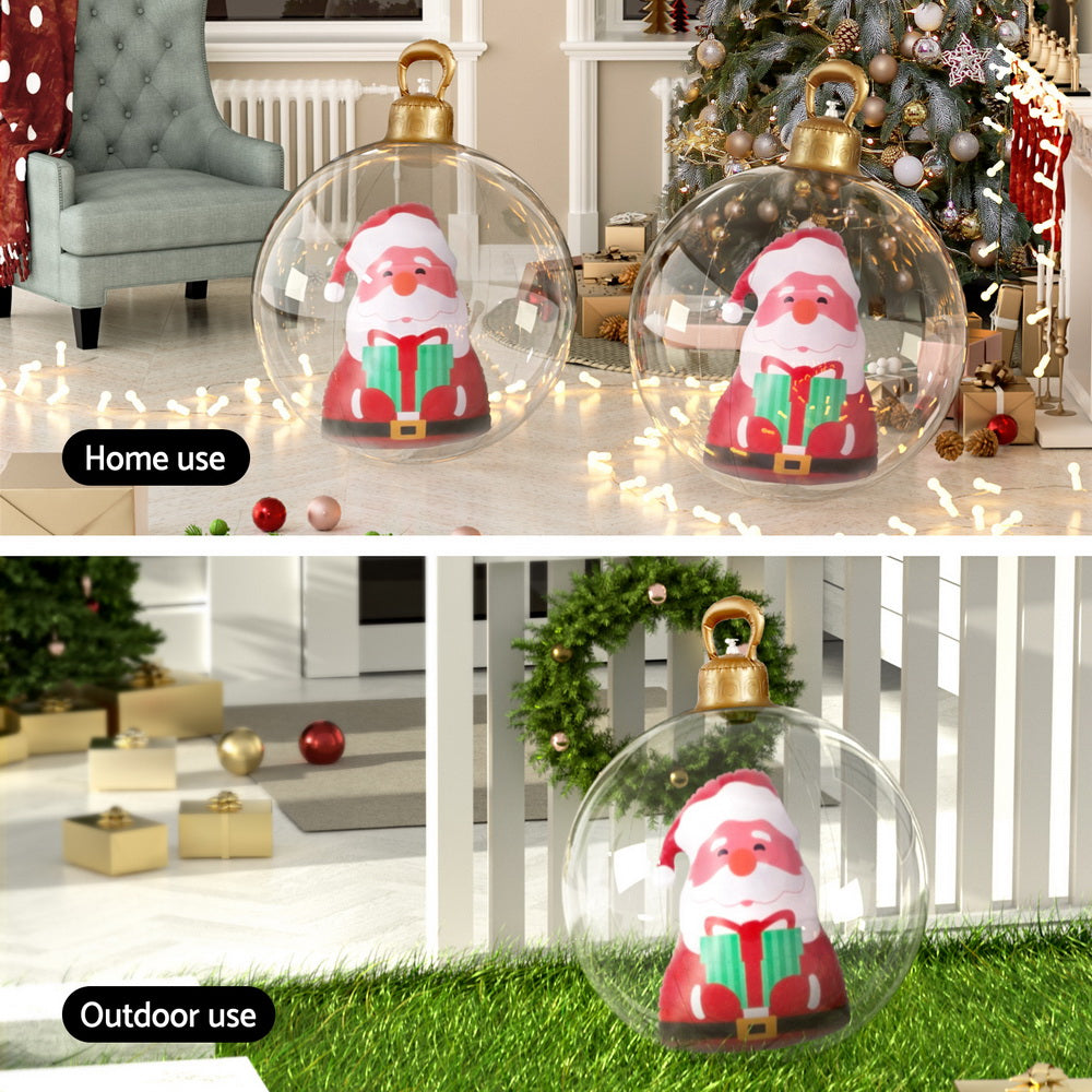 60cm Inflatable Santa Christmas Bauble Decoration - Homecoze