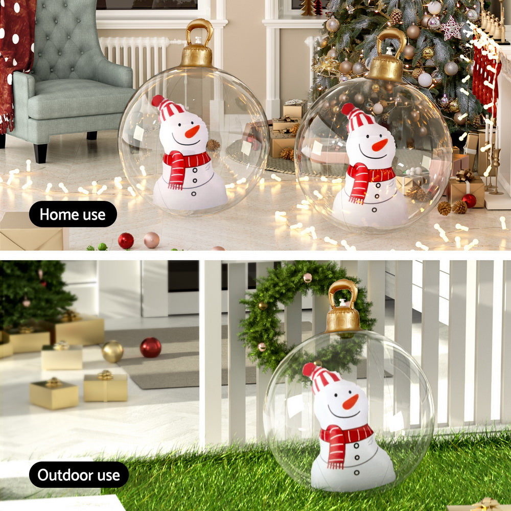 60cm Inflatable Snowman Christmas Bauble Decoration - Homecoze