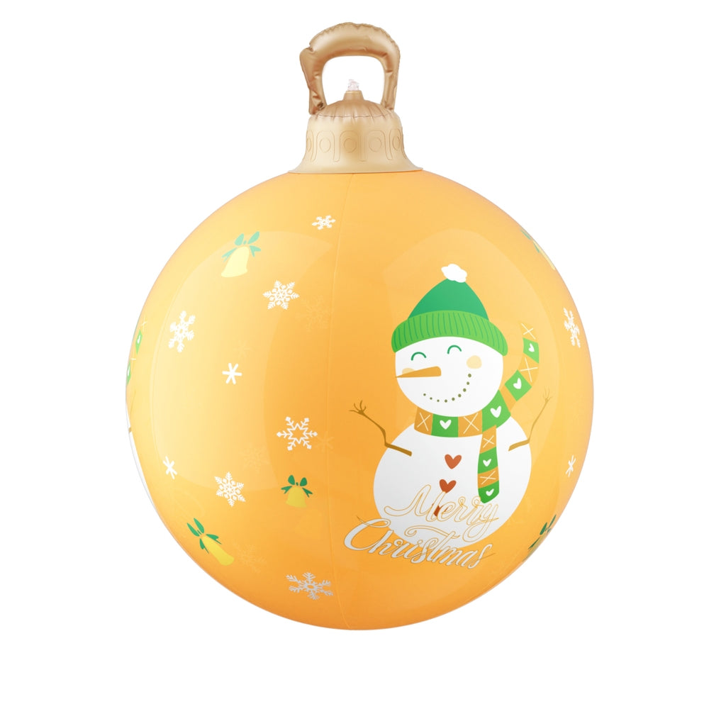 60cm Inflatable LED Christmas Snowman Bauble Decoration - Gold - Homecoze