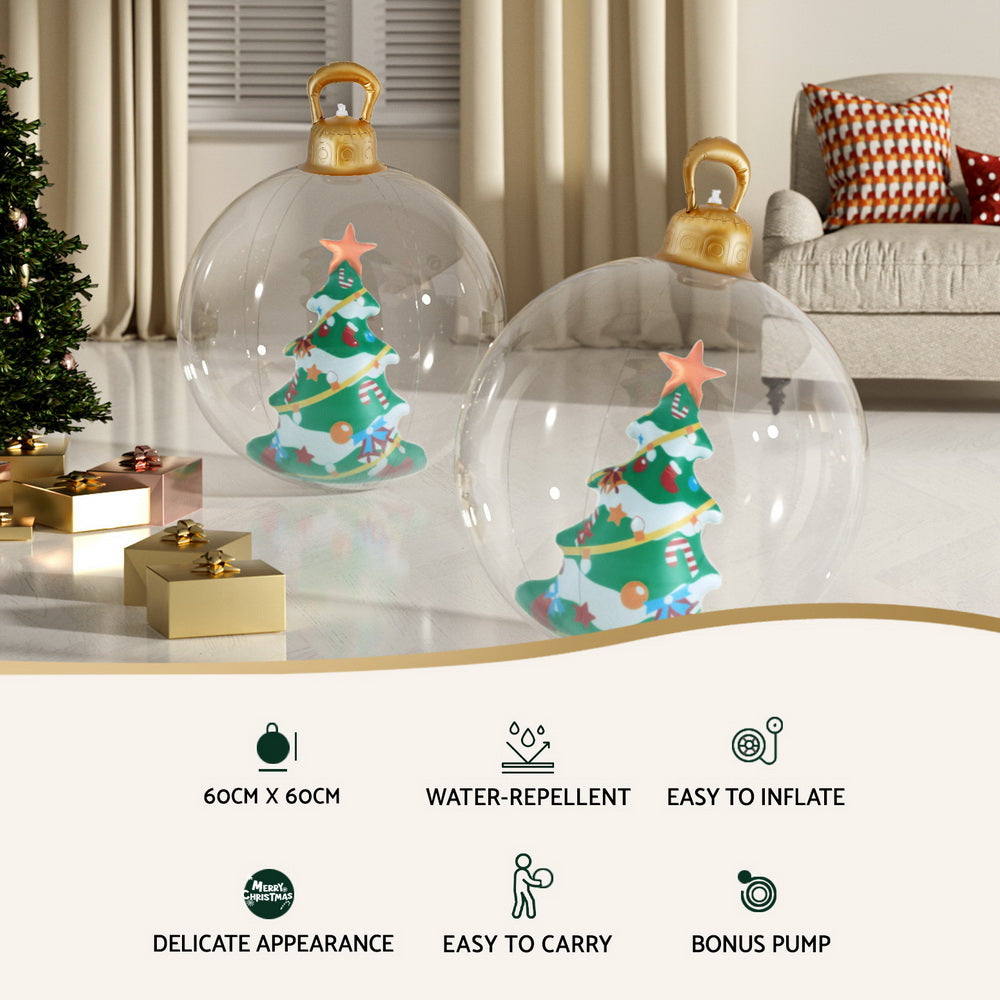 60cm Inflatable Christmas Tree Bauble Decoration - Homecoze