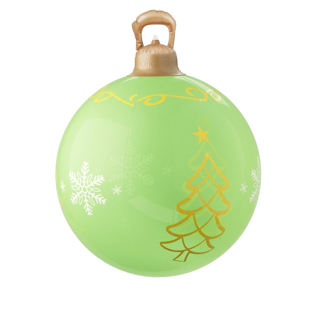 60cm Inflatable LED Christmas Bauble Decoration - Green - Homecoze