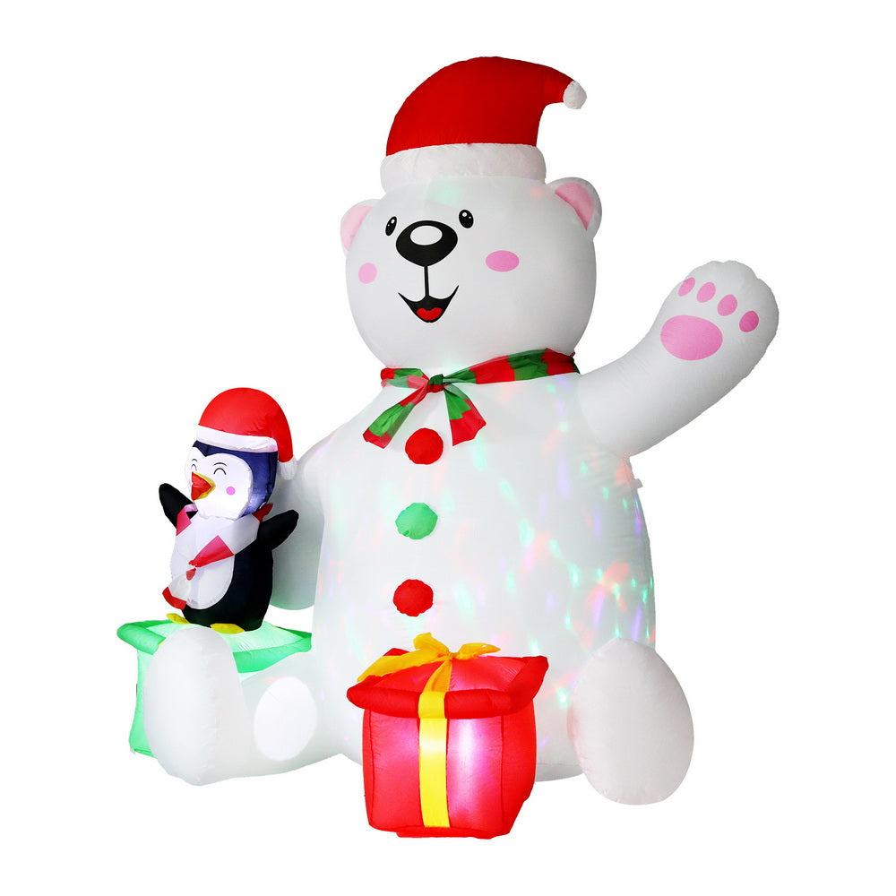 1.8M Christmas Bear & Penguin LED Inflatable - Homecoze