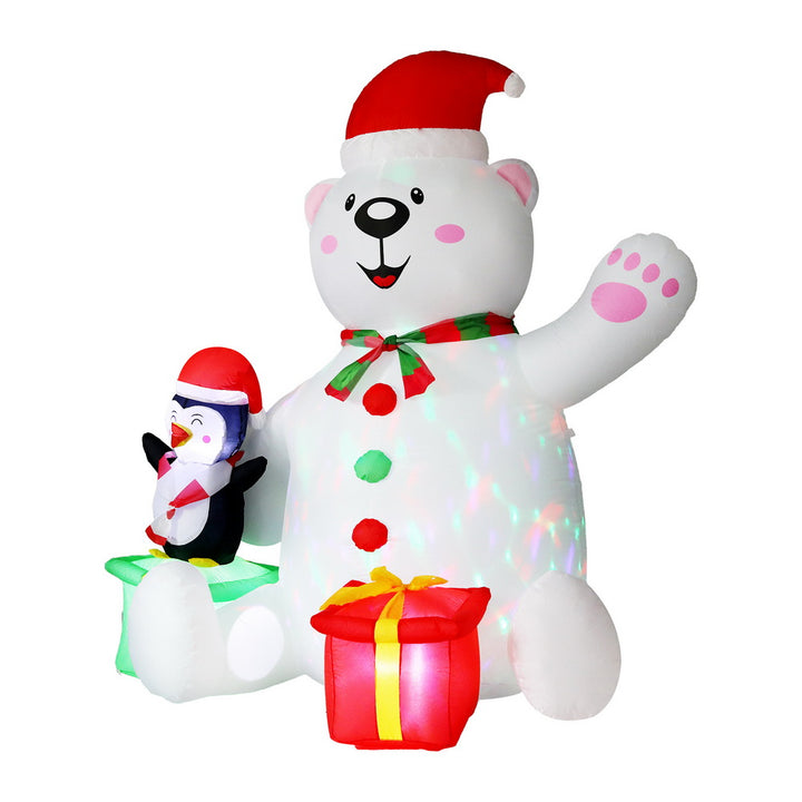 1.8M Christmas Bear & Penguin LED Inflatable - Homecoze