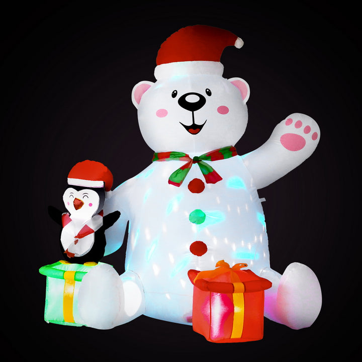 1.8M Christmas Bear & Penguin LED Inflatable - Homecoze
