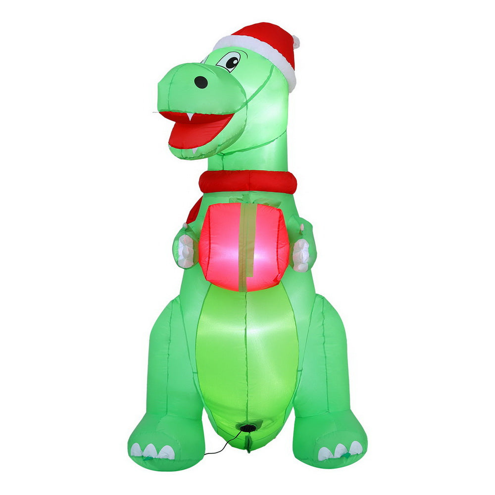 1.8M Festive Dinosaur LED Christmas Inflatable - Homecoze