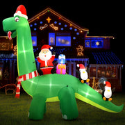 3.8m Santa Riding a Dinosaur Christmas Inflatable - Homecoze