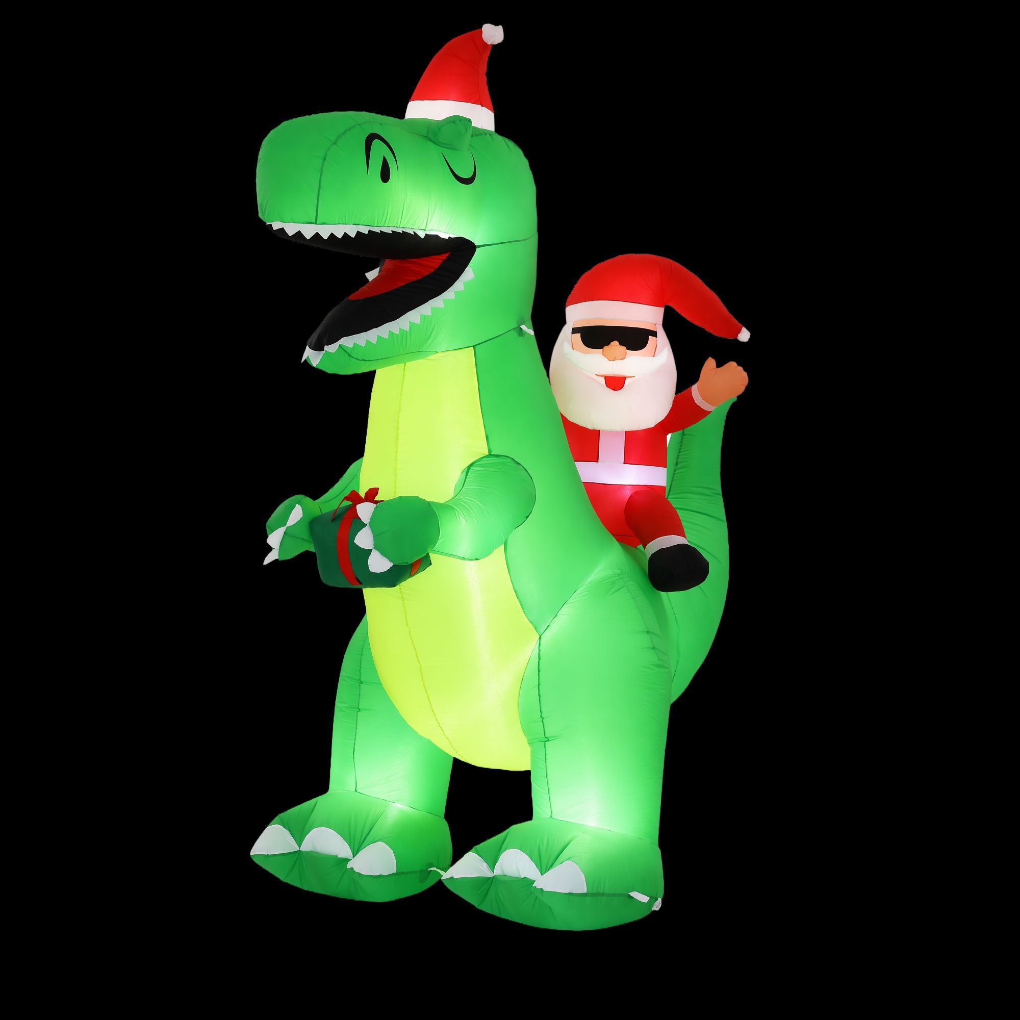 2.5m Festive Dinosaur LED Christmas Inflatable