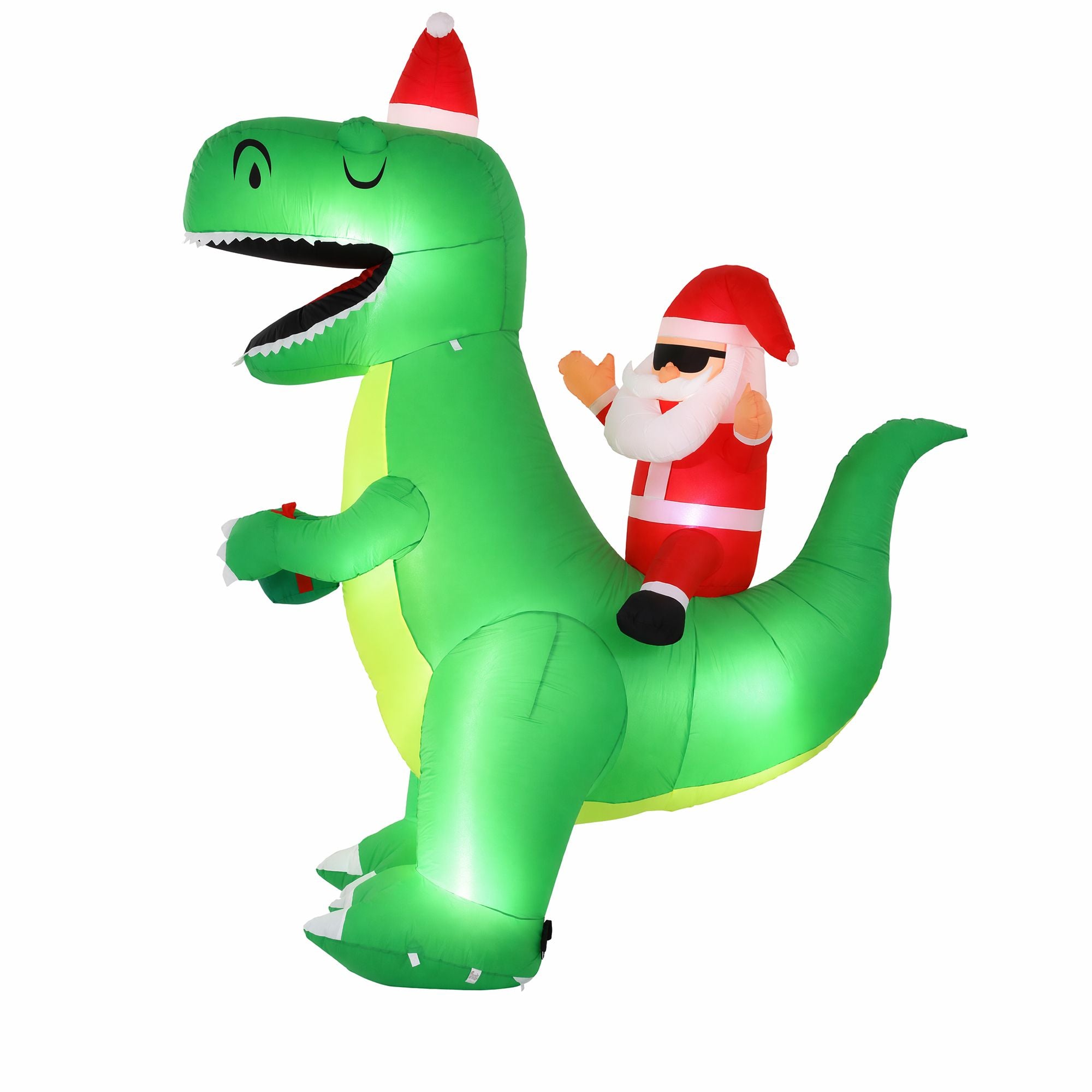 2.5m Festive Dinosaur LED Christmas Inflatable