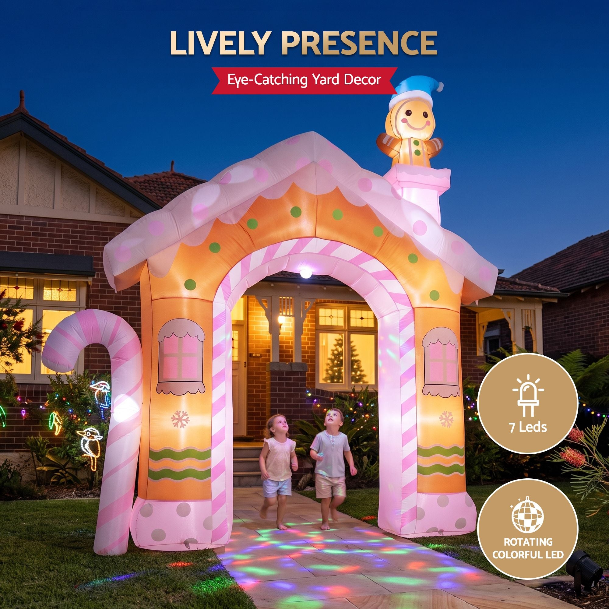 3.2m Gingerbread Archway LED Christmas Inflatable