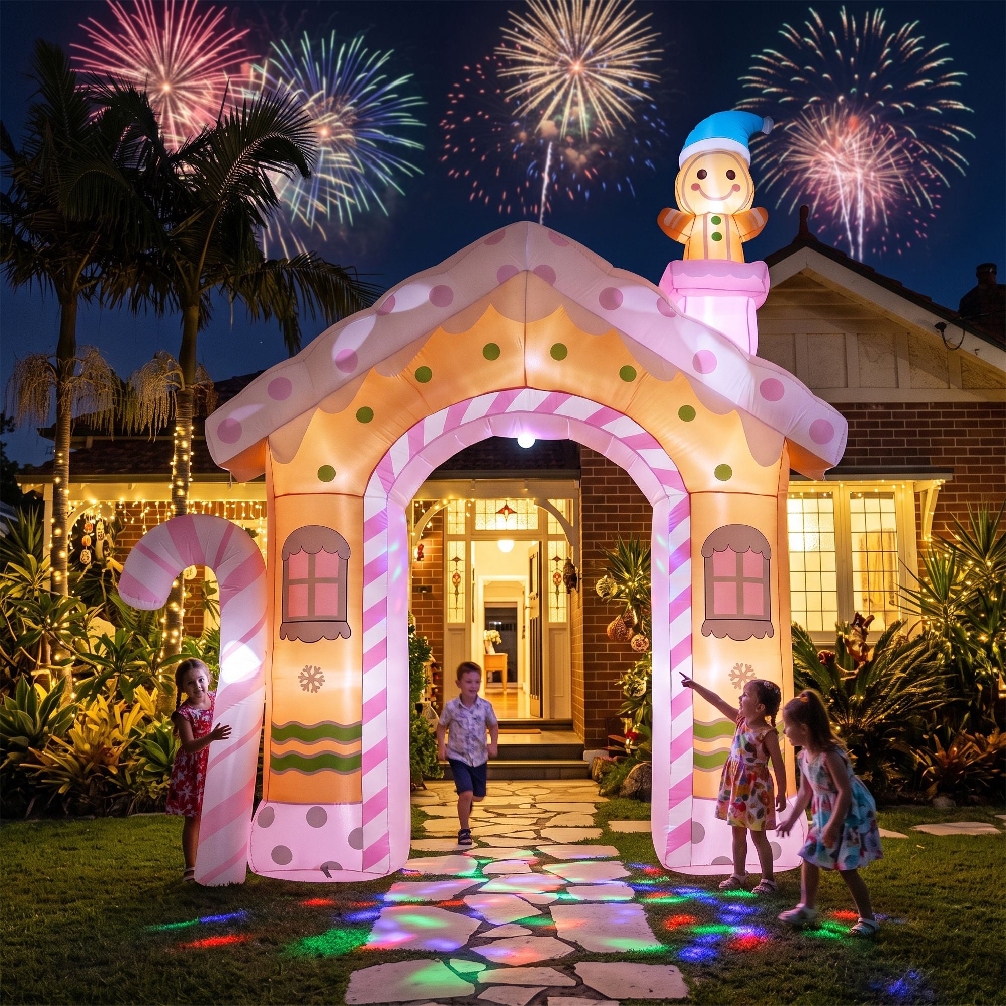 3.2m Gingerbread Archway LED Christmas Inflatable