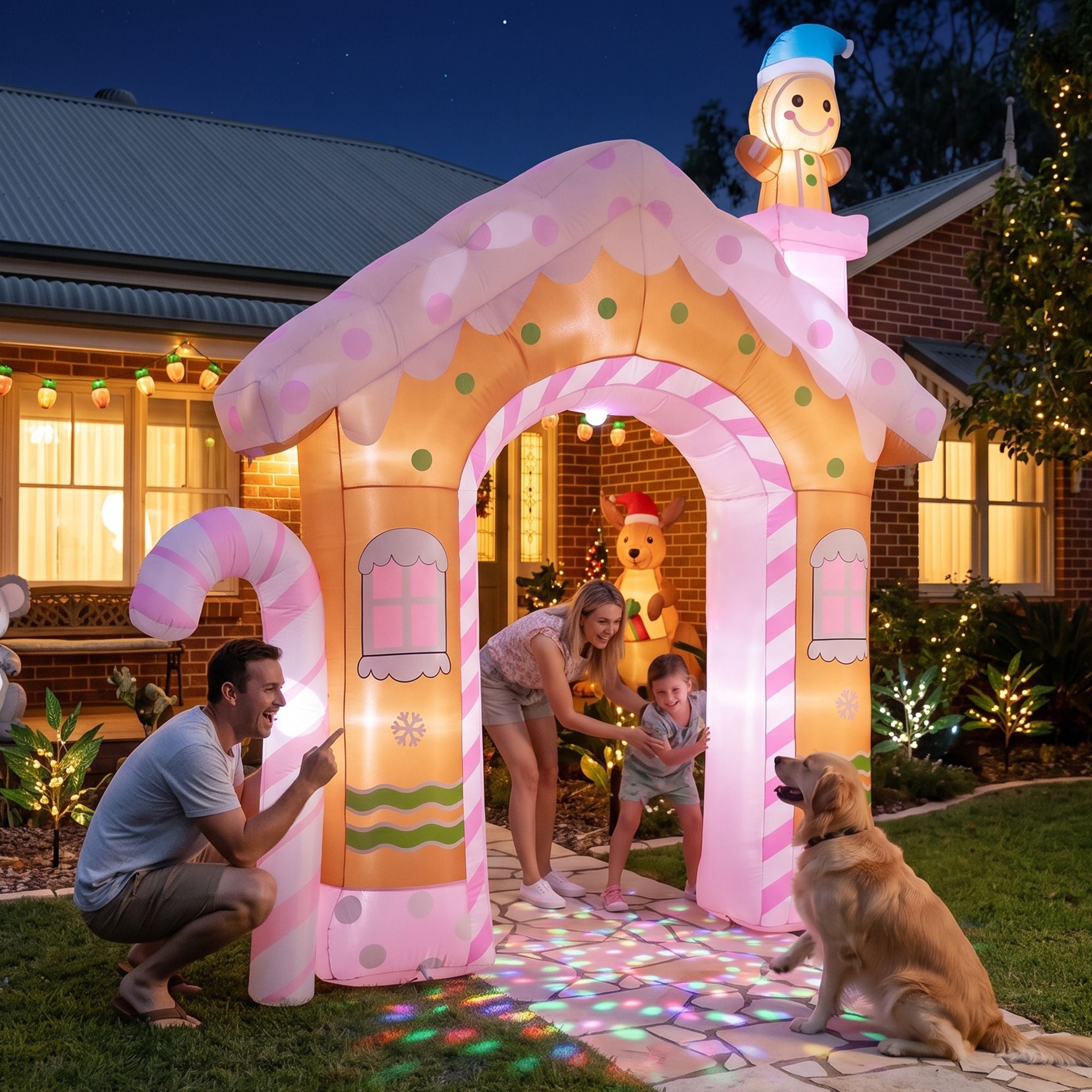 3.2m Gingerbread Archway LED Christmas Inflatable