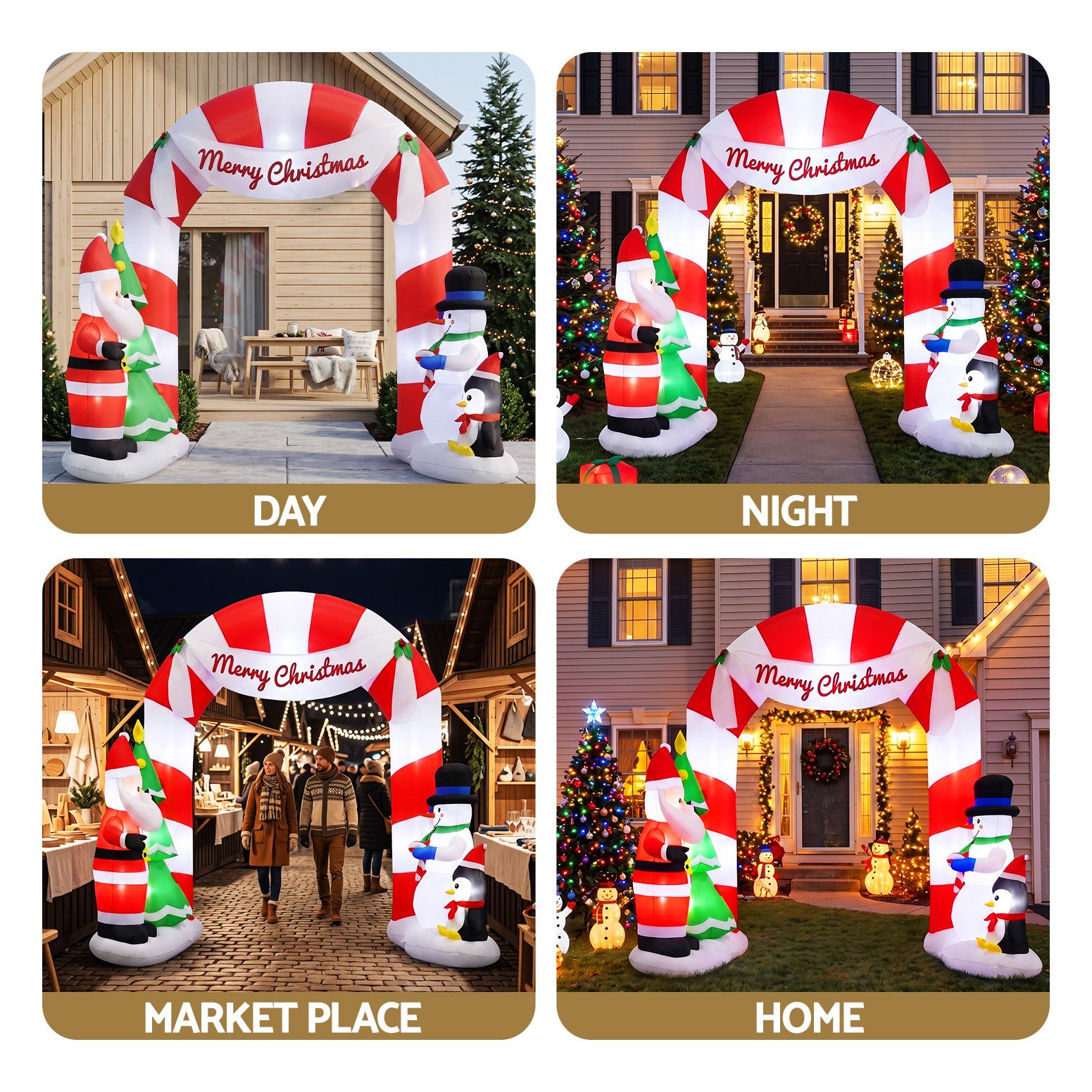 2.4m Merry Christmas Archway LED Christmas Inflatable