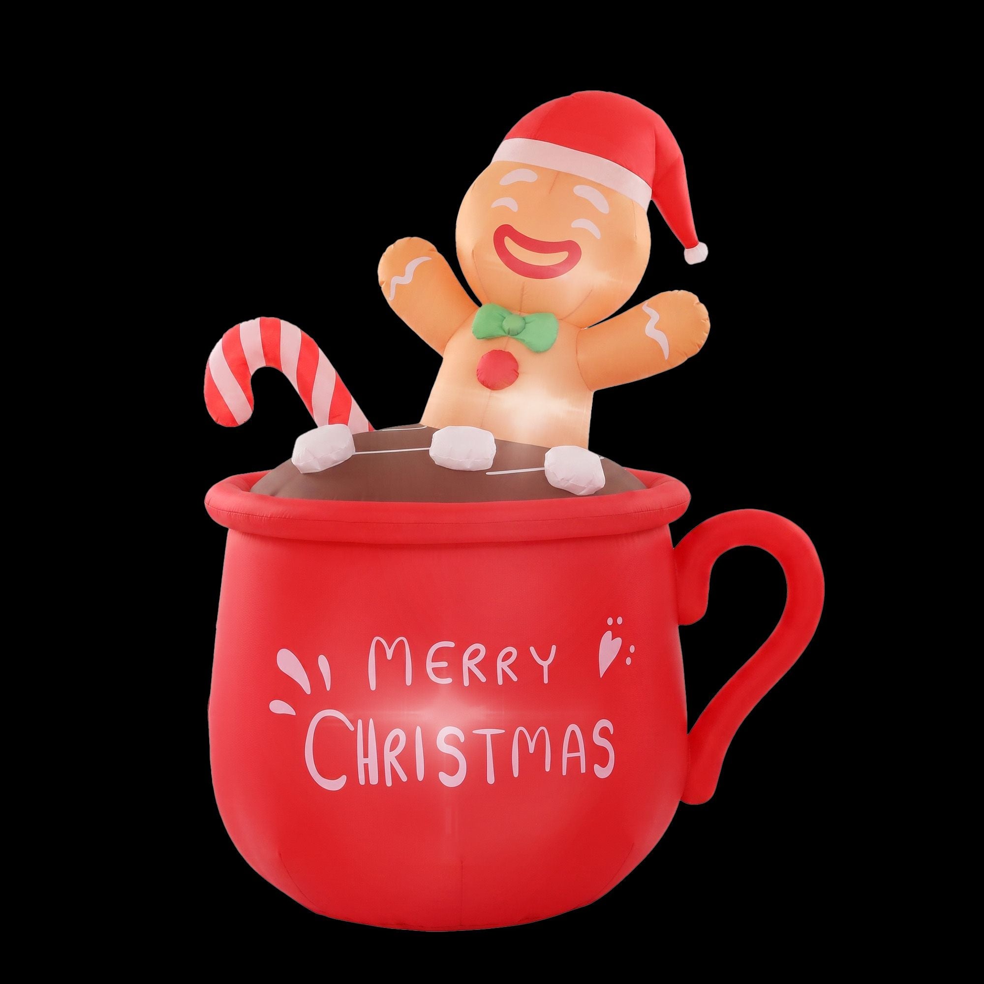1.9m Gingerbread Cocoa Mug LED Christmas Inflatable