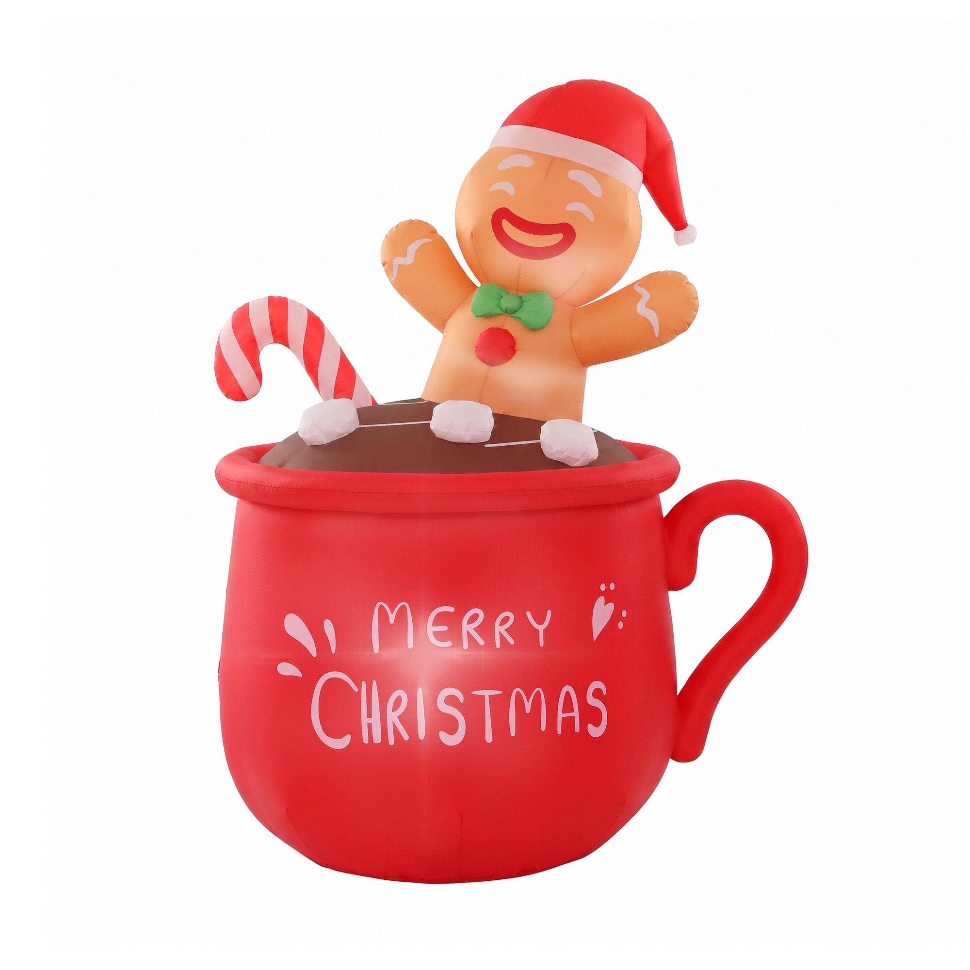 1.9m Gingerbread Cocoa Mug LED Christmas Inflatable
