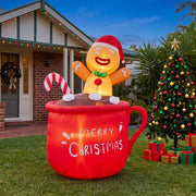 1.9m Gingerbread Cocoa Mug LED Christmas Inflatable