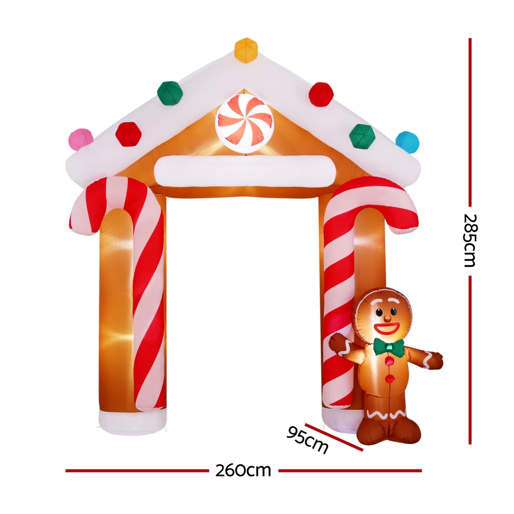 2.8m Gingerbread Archway Christmas Inflatable - Homecoze
