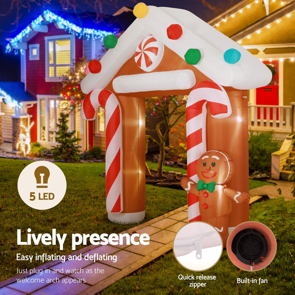 2.8m Gingerbread Archway Christmas Inflatable - Homecoze