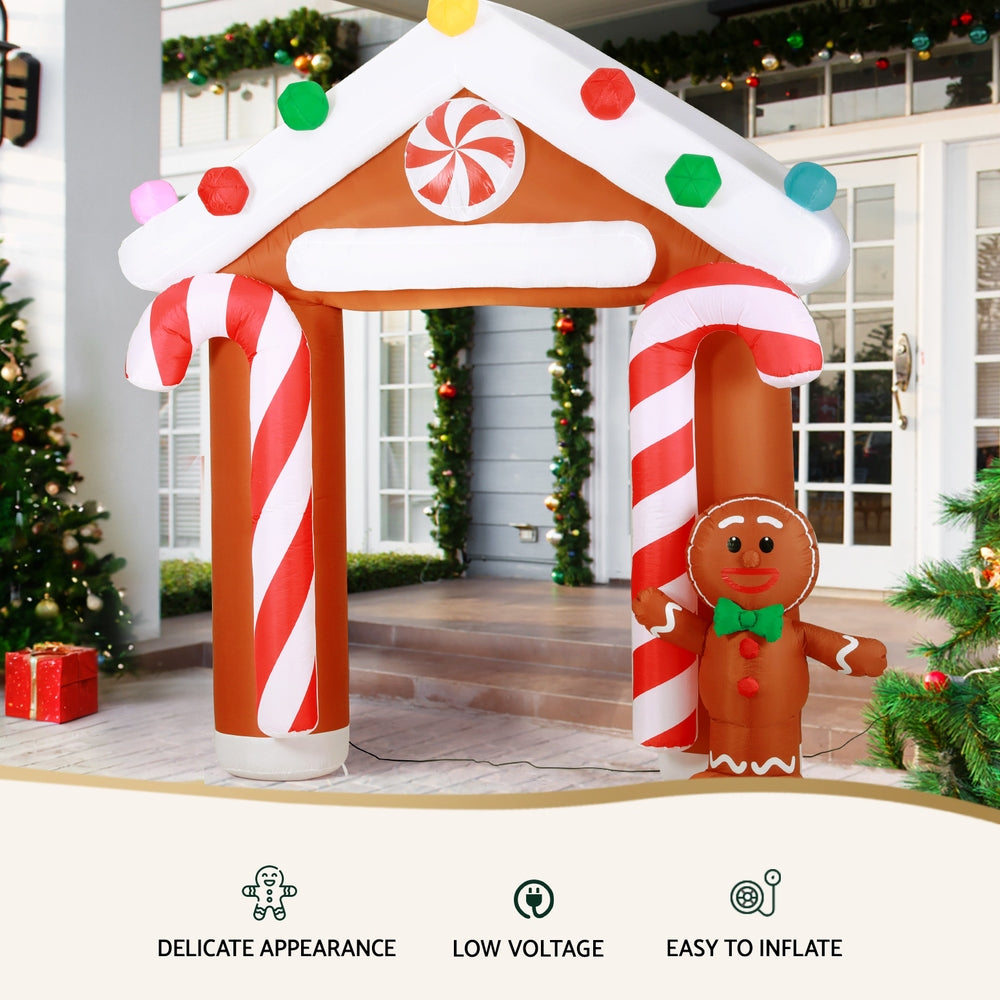 2.8m Gingerbread Archway Christmas Inflatable - Homecoze