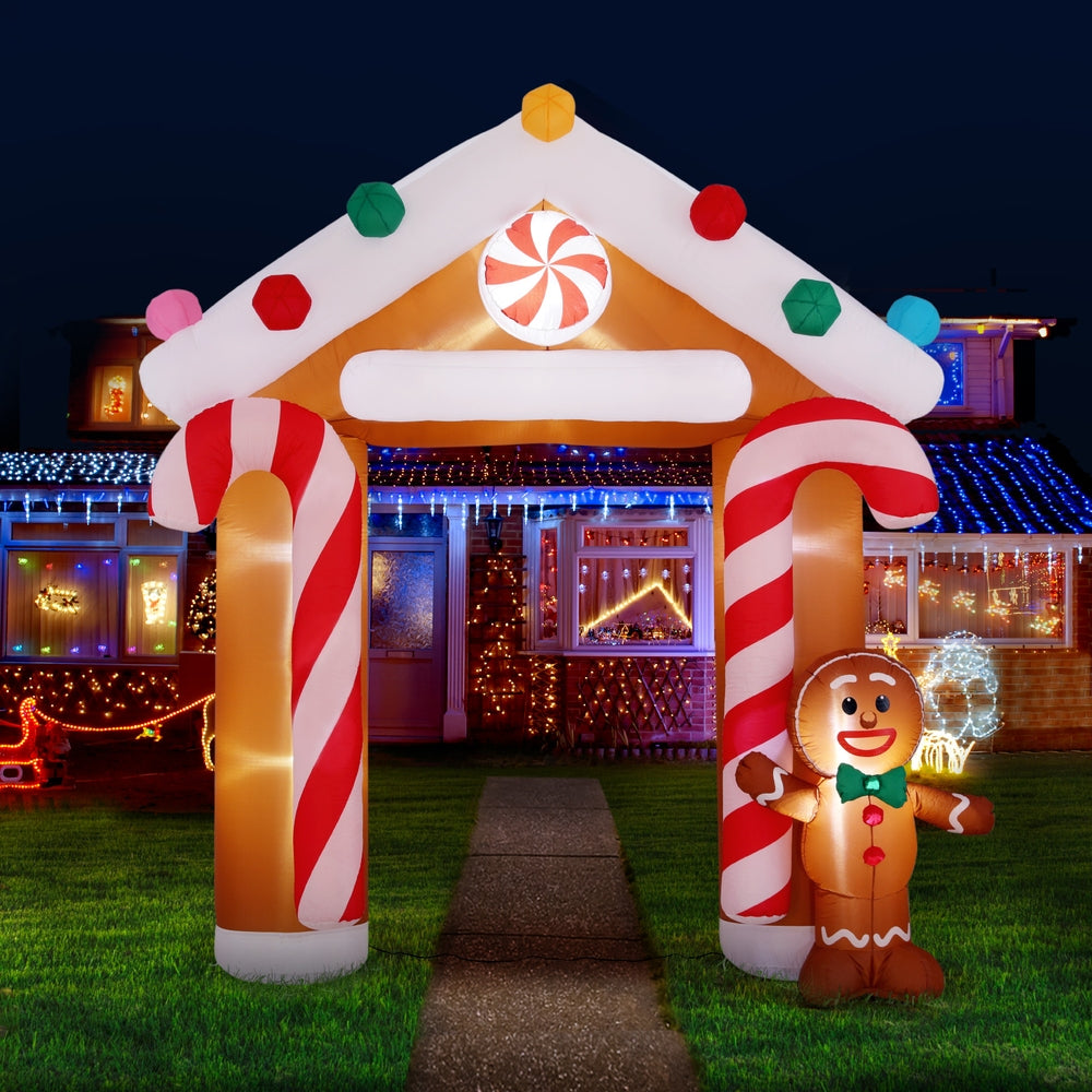 2.8m Gingerbread Archway Christmas Inflatable - Homecoze