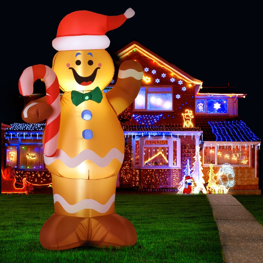 1.5m Gingerbread Man LED Christmas Inflatable - Homecoze