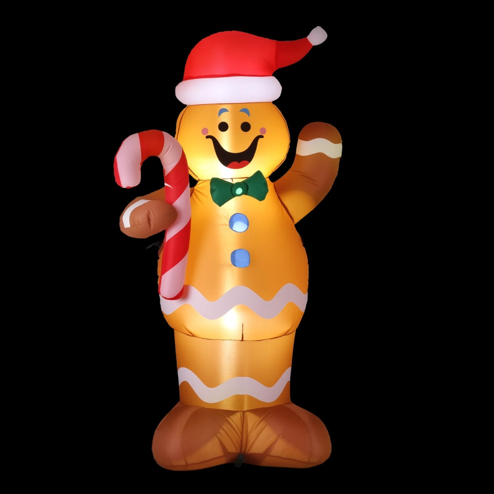 1.5m Gingerbread Man LED Christmas Inflatable - Homecoze