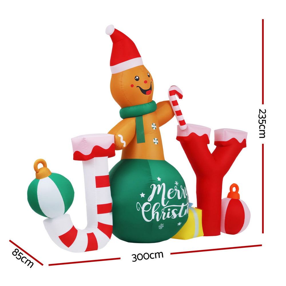 3m Joy LED Christmas Inflatable - Homecoze
