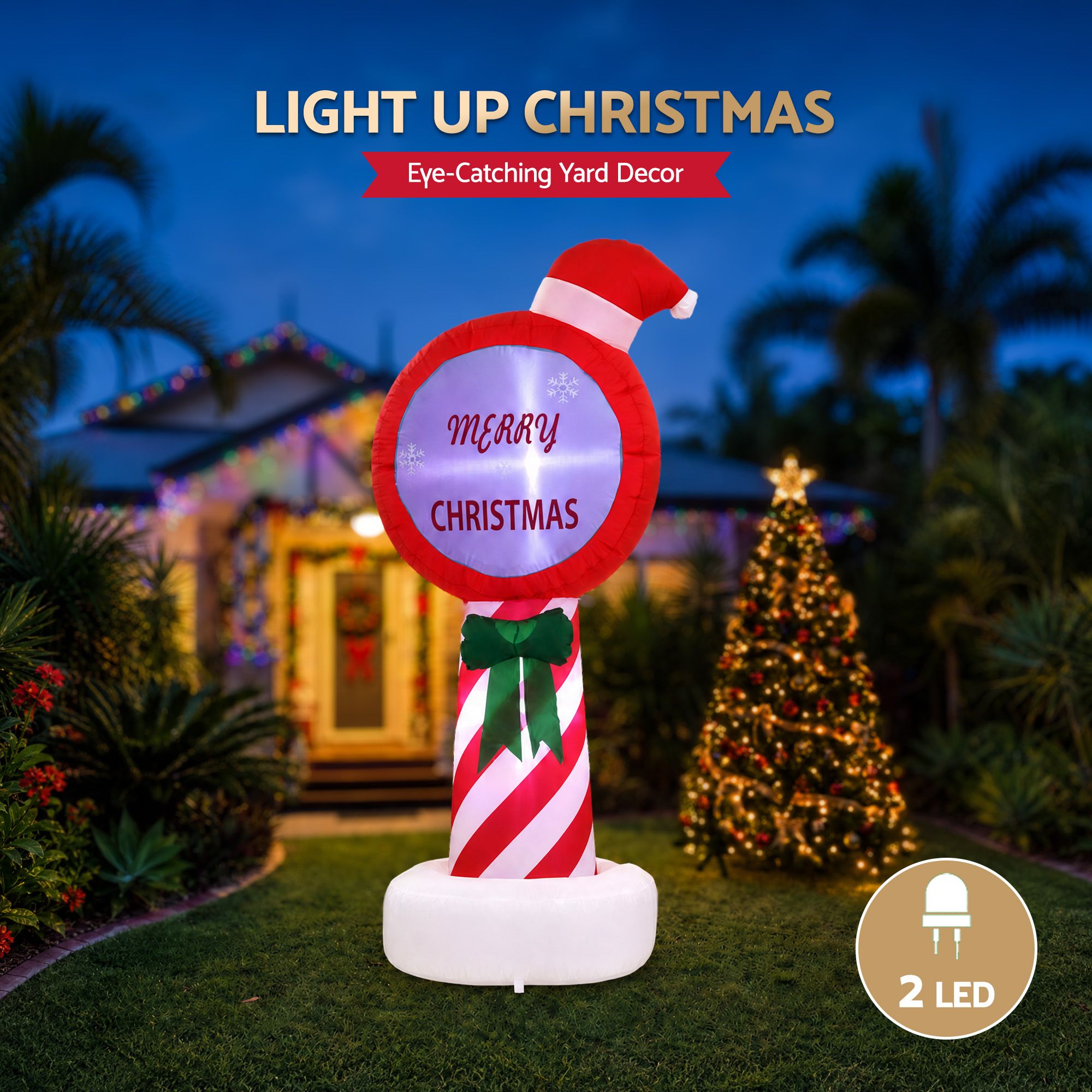 1.8m Merry Christmas Sign LED Christmas Inflatable