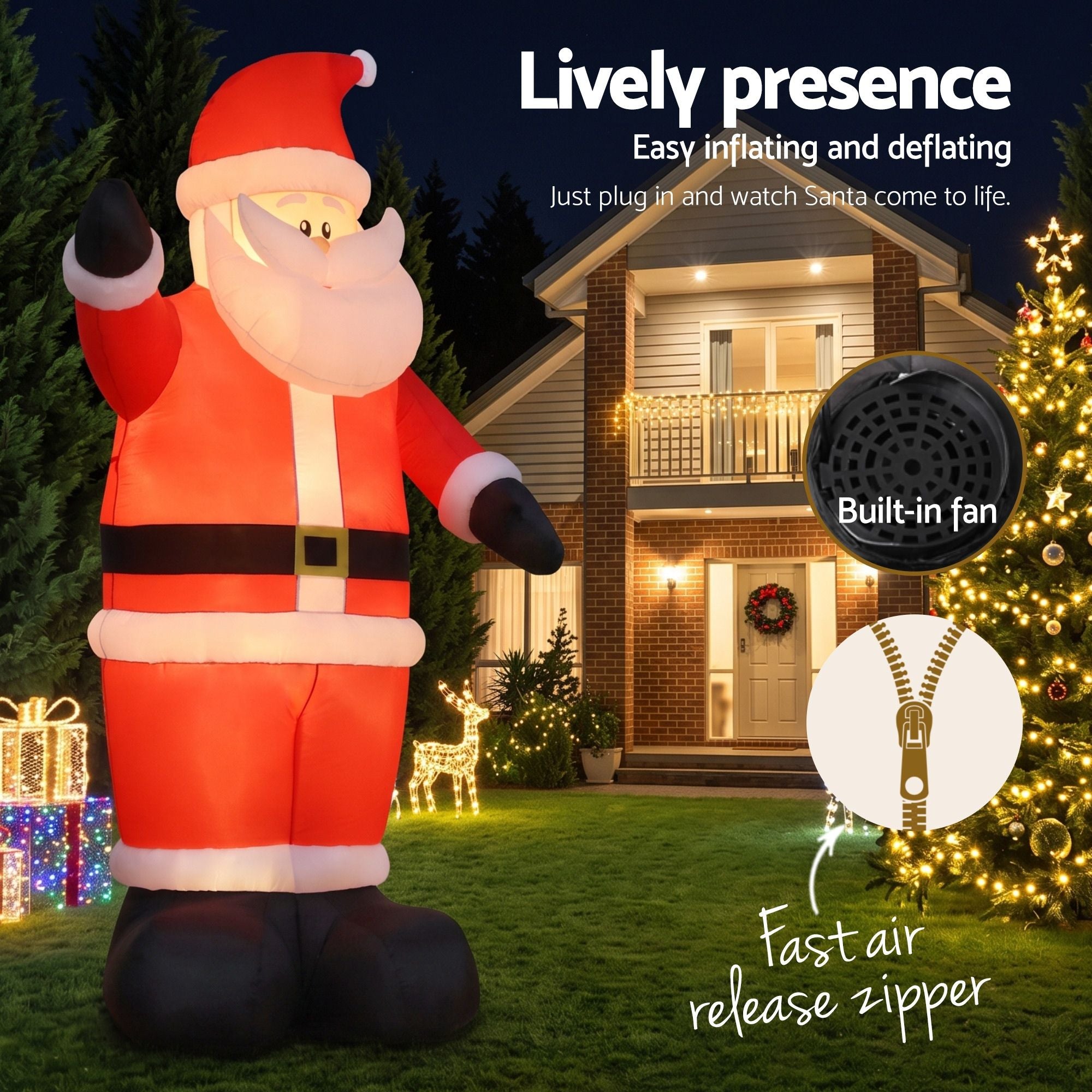 5m Giant Santa LED Christmas Inflatable