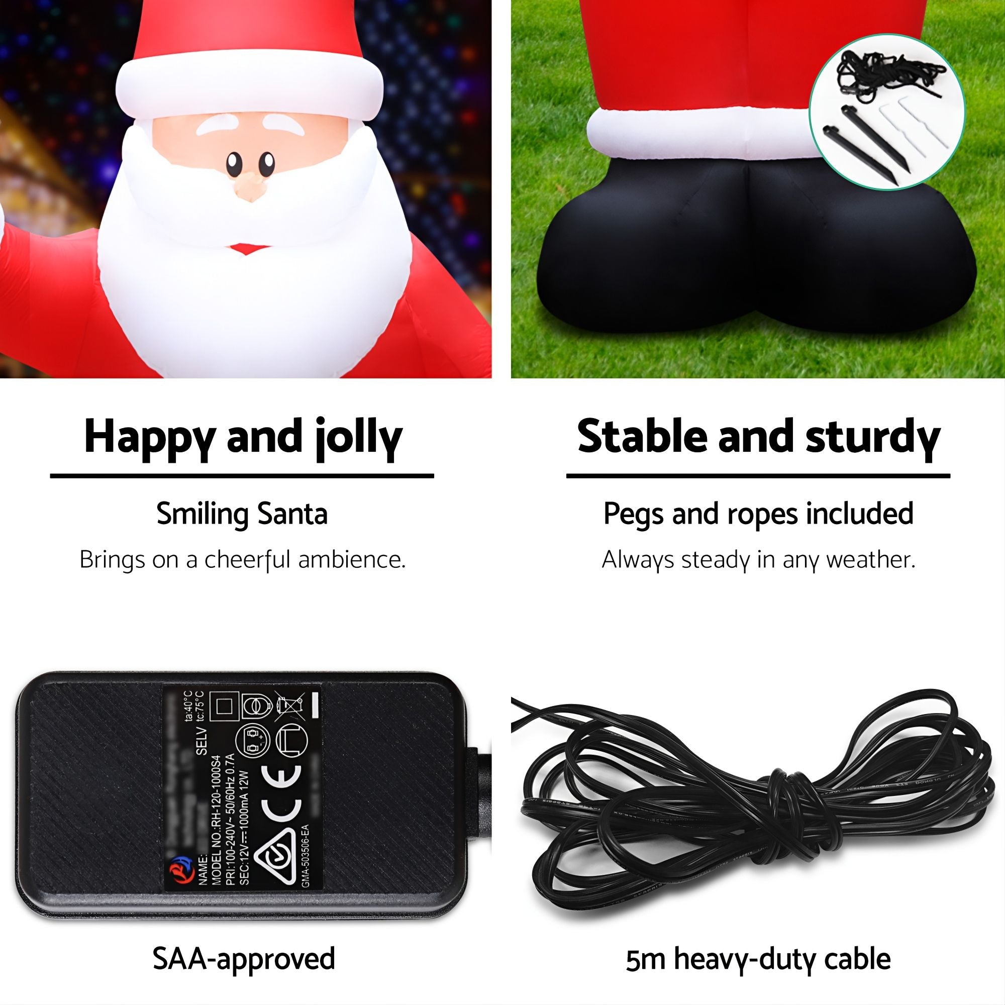 5m Giant Santa LED Christmas Inflatable