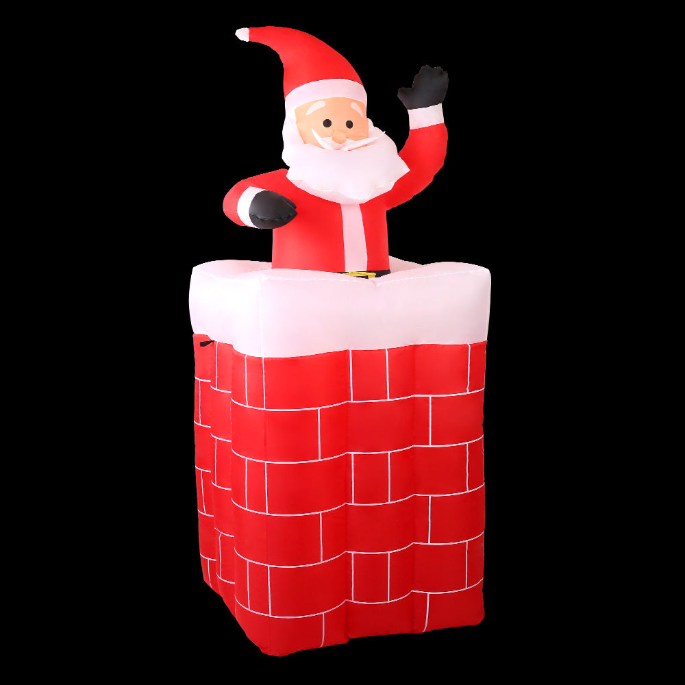 1.8m Santa in Chimney LED Christmas Inflatable